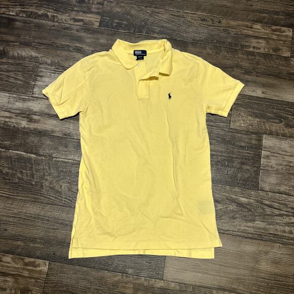 Ralph Lauren Polo Yellow Navy Pony Boys Large 16-18 Shirt - Picture 1 of 4